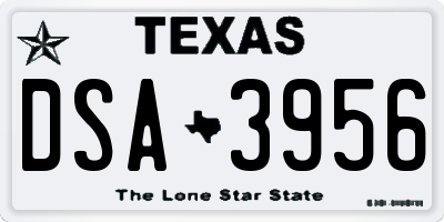 TX license plate DSA3956