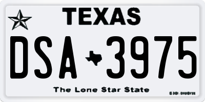 TX license plate DSA3975