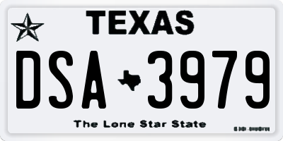 TX license plate DSA3979