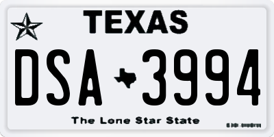 TX license plate DSA3994
