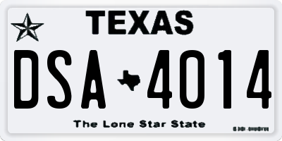 TX license plate DSA4014