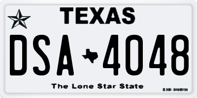 TX license plate DSA4048