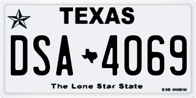 TX license plate DSA4069