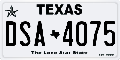 TX license plate DSA4075