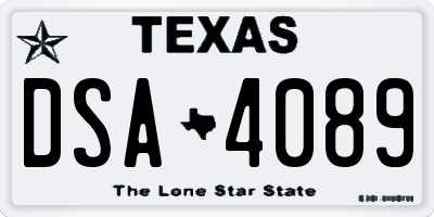 TX license plate DSA4089