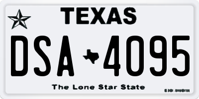 TX license plate DSA4095