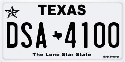 TX license plate DSA4100
