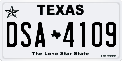 TX license plate DSA4109