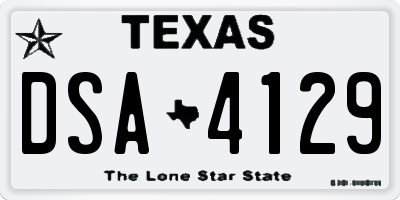 TX license plate DSA4129