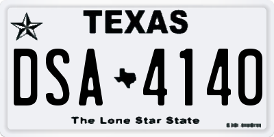 TX license plate DSA4140