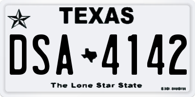 TX license plate DSA4142
