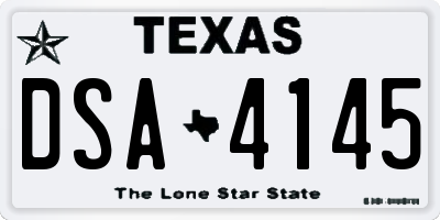 TX license plate DSA4145