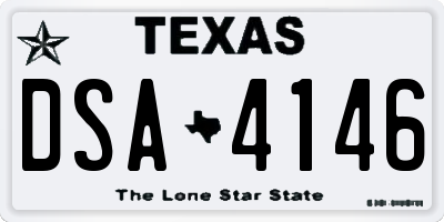TX license plate DSA4146