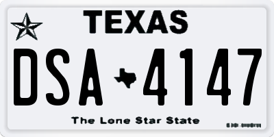 TX license plate DSA4147