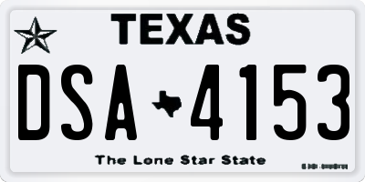 TX license plate DSA4153