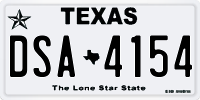 TX license plate DSA4154