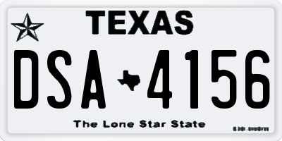 TX license plate DSA4156