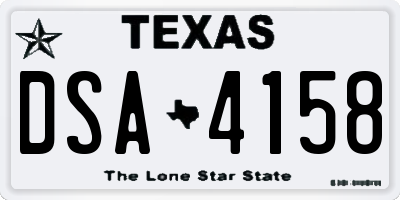 TX license plate DSA4158