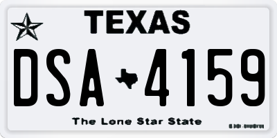 TX license plate DSA4159