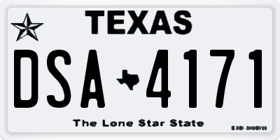 TX license plate DSA4171