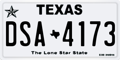 TX license plate DSA4173