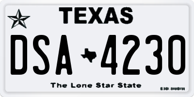 TX license plate DSA4230