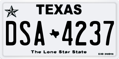 TX license plate DSA4237
