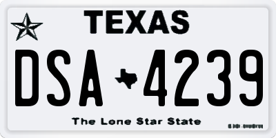 TX license plate DSA4239