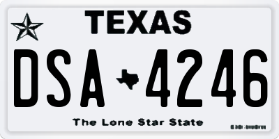 TX license plate DSA4246
