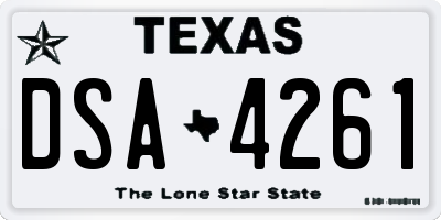 TX license plate DSA4261