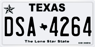 TX license plate DSA4264