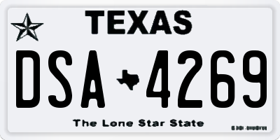 TX license plate DSA4269