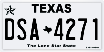 TX license plate DSA4271