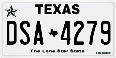 TX license plate DSA4279