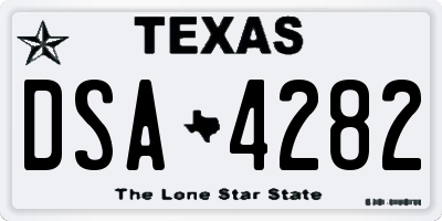 TX license plate DSA4282