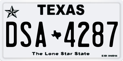 TX license plate DSA4287
