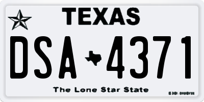 TX license plate DSA4371
