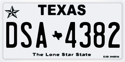 TX license plate DSA4382