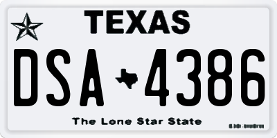 TX license plate DSA4386