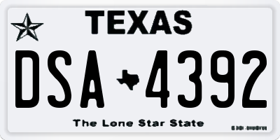 TX license plate DSA4392