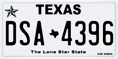 TX license plate DSA4396