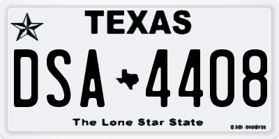 TX license plate DSA4408
