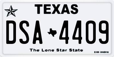 TX license plate DSA4409