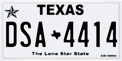 TX license plate DSA4414