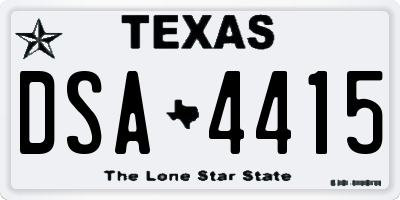 TX license plate DSA4415