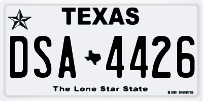 TX license plate DSA4426