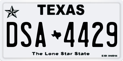 TX license plate DSA4429