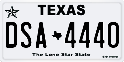 TX license plate DSA4440