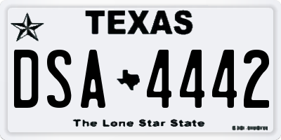 TX license plate DSA4442