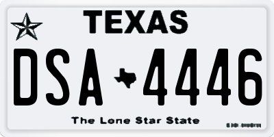 TX license plate DSA4446